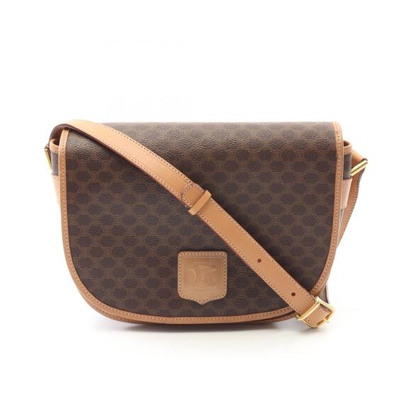Celine Bag Leather Brown Shoulder Macadam - Picture 1 of 7